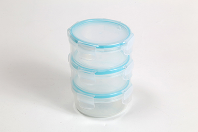 Plastic Round Storage Box with Seal and Lock(220 ml)