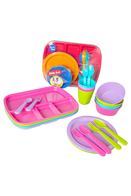 20 pcs Kid's Dinnerware Set (Included Plate, Bowl, Tumbler, Fork & Spoon)