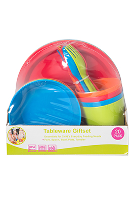 20 pcs Tableware Set (Included Plate, Bowl, Tumbler, Fork & Spoon)