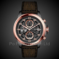 Stainless Steel Japan Quartz Movement Leather Strap Watches for Men
