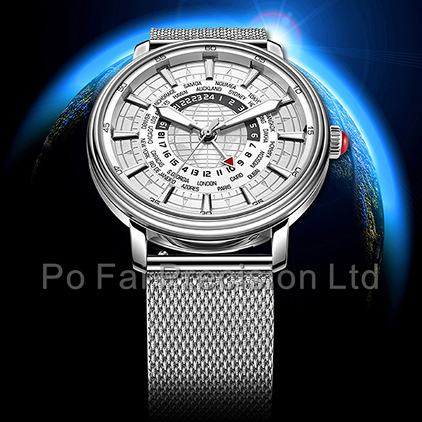 5ATM Stainless Steel Swiss Quartz Movement Mesh Bands Fashion Smart Watches