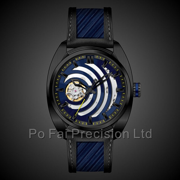 Stainless Steel Japan New Design Mechanical Watches with Leather Strap