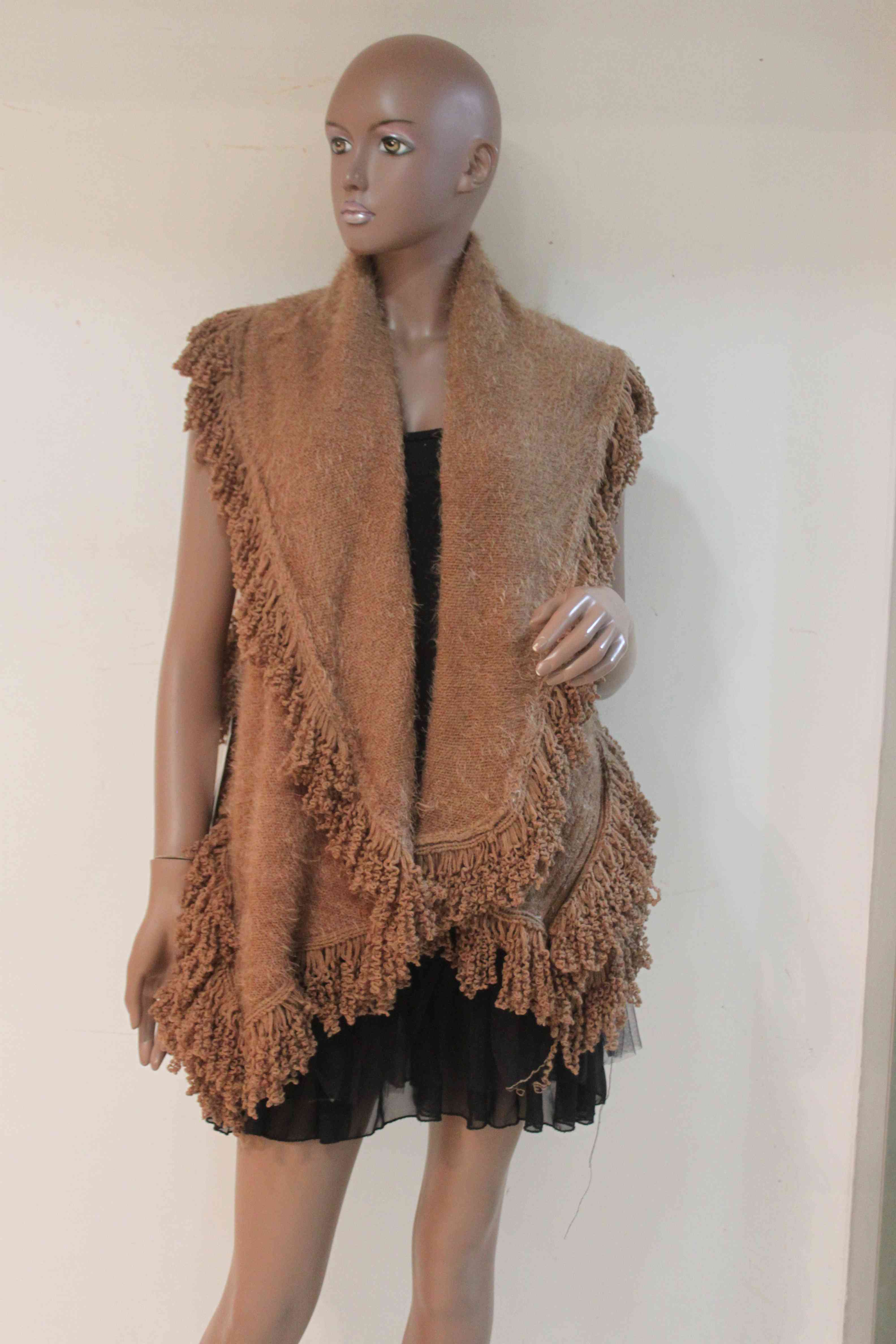 Fringed Brown Cardigan