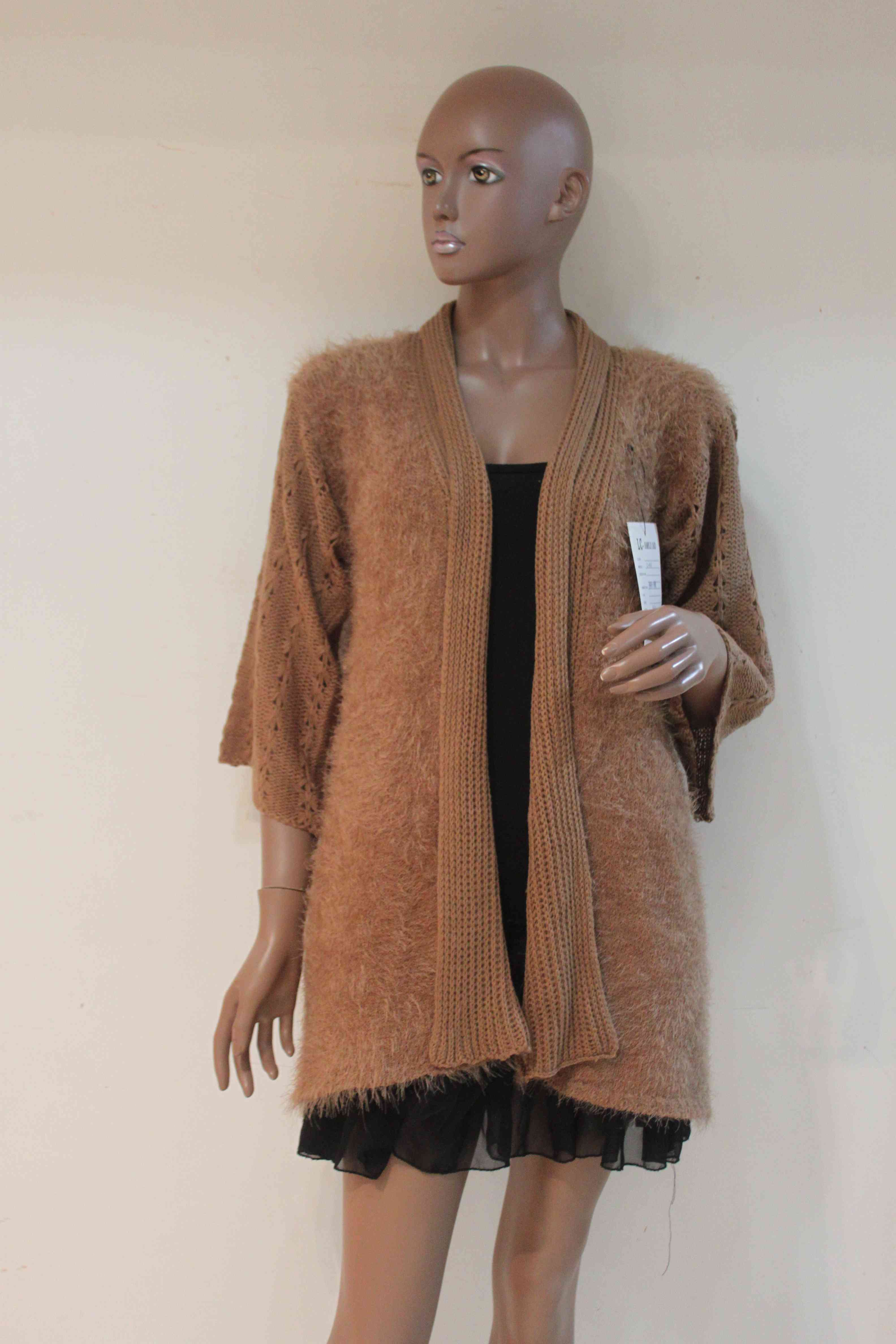 Long Sleeves Brown Cardigan
