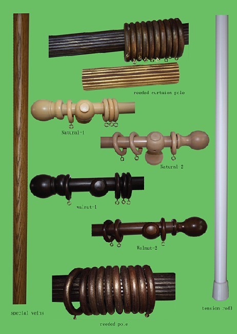 wood curtain poles