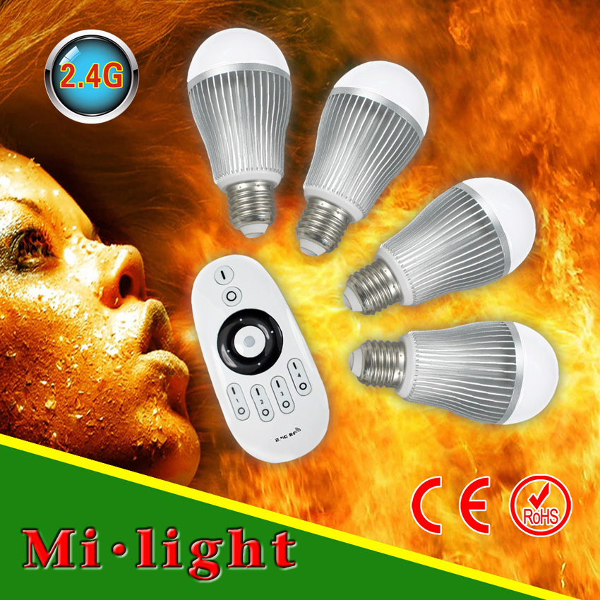 6w E27smd5630 Led Globe, Remote, Dimmable Bulb With 4-channel
