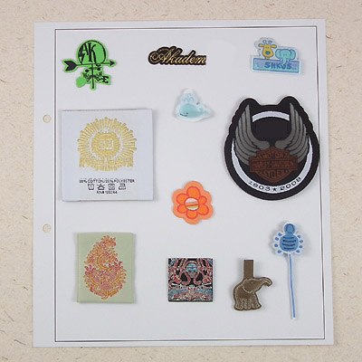 Woven Label. Puffy label, Damask