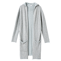 Ladies Cotton Plated Hoodie Cardigan with Duel Front Pockets