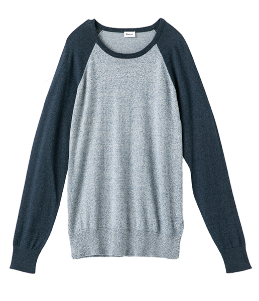Men's Raglan Crewneck Knitted Pullover Sweater