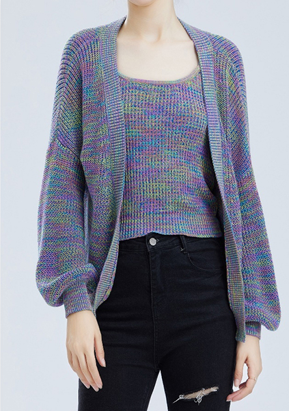  inchesDaria inches Women Cotton Space-dyed Knitted Cardigan