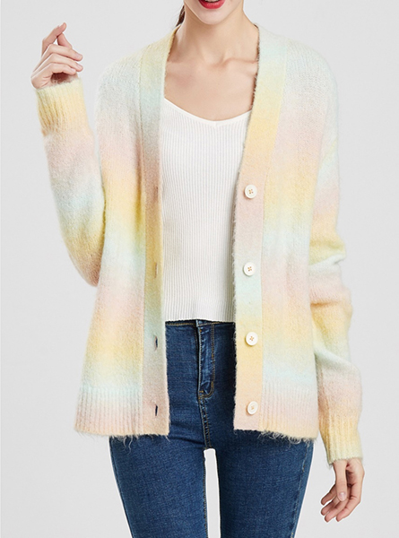  inchesFinley inches Acrylic Wool Blend Cotton Candy Knitted Cardigan