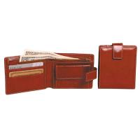 Men's Blocking Billfold Snap Closure Slim Leather Wallet