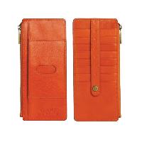 Castello Women's Slim Long Cowhide Leather Card Wallet