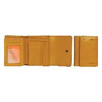 Castello Women's Trifold Snap Closure Cowhide Leather Wallet