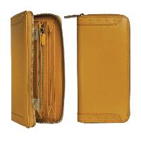 Castello Women's Billfold Zip-Around Long Card Leather Wallet