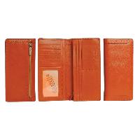 Castello Women's Bifold Long Leather Wallet with Exterior and Interior Zipped Pockets
