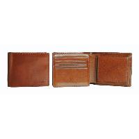 Castello Men's Flip Up Slim Leather Wallet with Coin Pocket