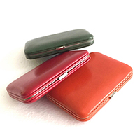 Women's Metal Frame Leather Business/Credit Card Case