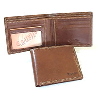Italian Leather Men's Bi-fold Wallet w/Secret Card Pockets