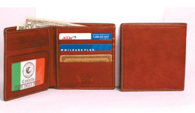 Castello Men's Hispter Trifold Multi Card Leather Wallet
