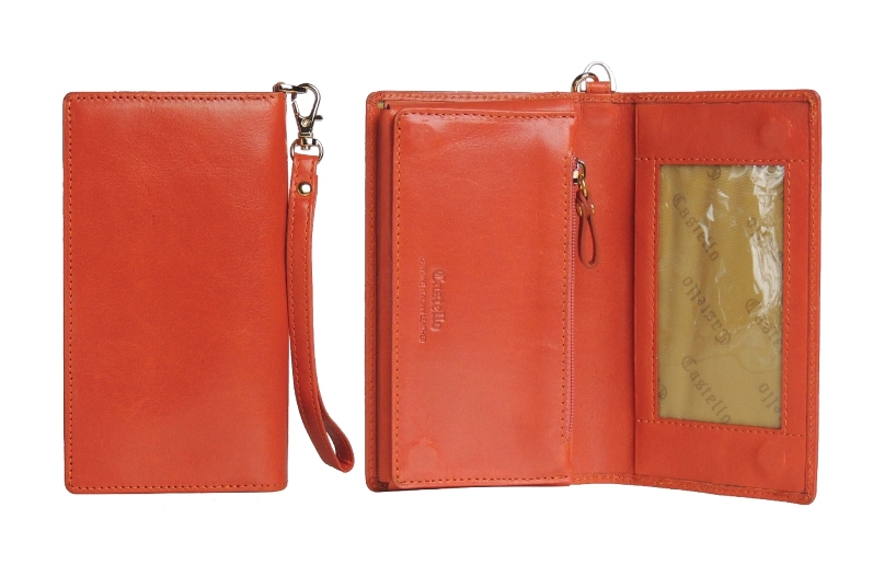 Castello Genuine Cowhide Leather Case for iPhone with Wristlet