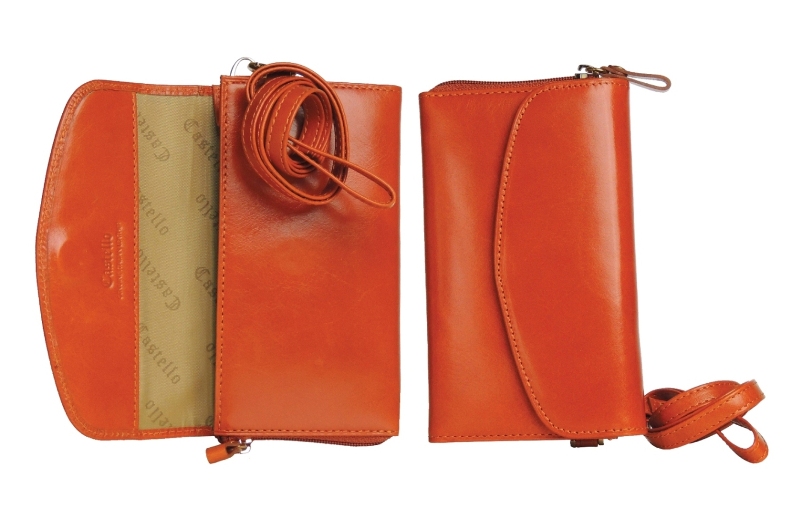 Castello Snap Closure Cowhide Leather Smartphone Case with Wristlet