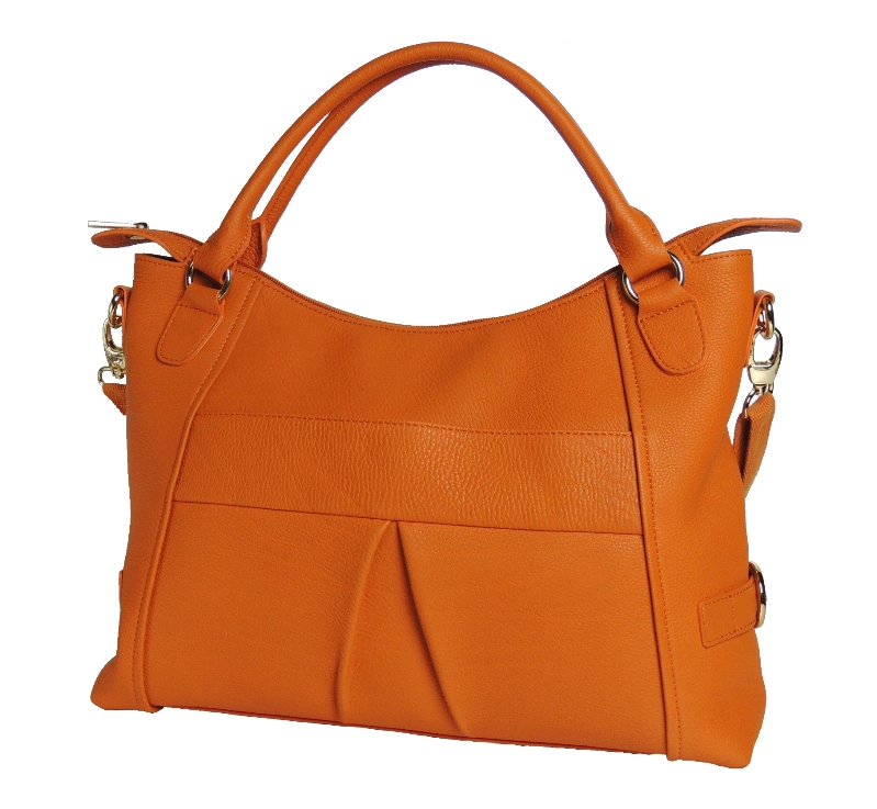 Castello Women's Sophisticated Top-Zip Cowhide Soft Leather Handbag with Shoulder Strap