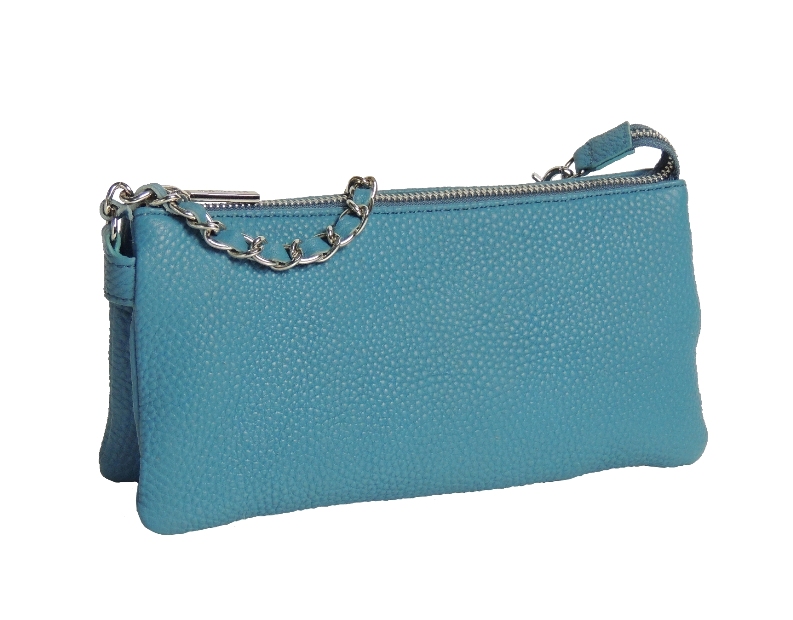 Castello Women's Top Zip Chain Mini Leather Everning Bag