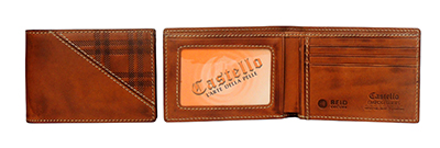 Castello Men's Blocking RFID Protected Bifold Slim Leather Wallet