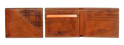 Castello Men's Blocking RFID Protected Bifold Burnish Leather Wallet