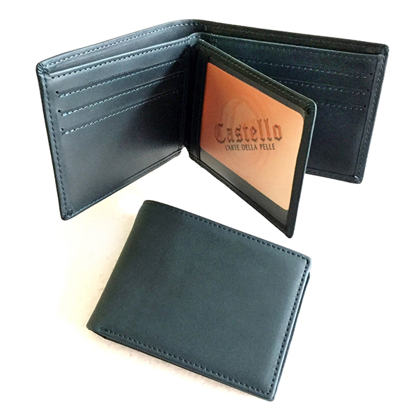 Cowhide Leather Men's Bi-fold Wallet w/Multiple Card Pockets