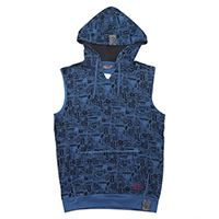 Mens Sleeveless Sweat Shirt with Hood