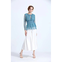 Long Sleeve Lace Ruffled Top