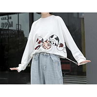A/W Women's Embroidery Long Sleeve Pullover Hoodie Sweater