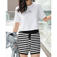 Camera Embroidery High Waist T-Shirt