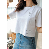 Ballon Embroidery High Waist T-Shirt
