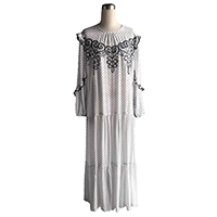 Embroidered Polka Dot Maxi Dress