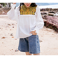 Mystic Embroidery Bib Loose Fit Top