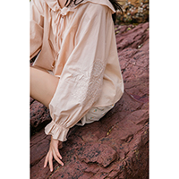 Mystic Embroidery Bib Loose Fit Top