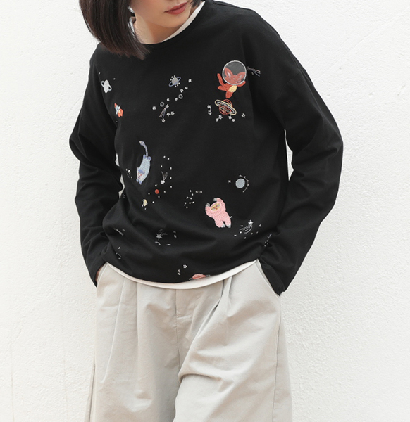 Women's Embroidery Long Sleeve Sweater