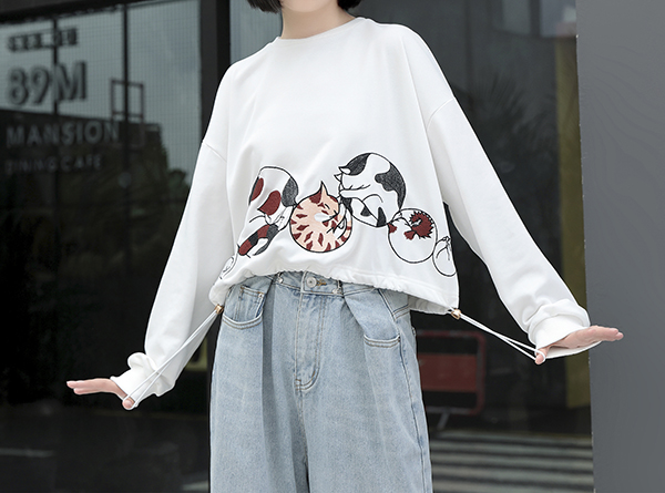 A/W Women's Embroidery Long Sleeve Pullover Hoodie Sweater