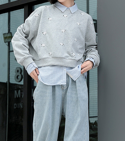 A/W Women's Embroidery Long Sleeve Pullover Sweater