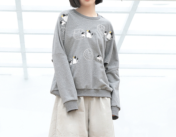 A/W Women's Embroidery Long Sleeve Pullover Hoodie Sweater