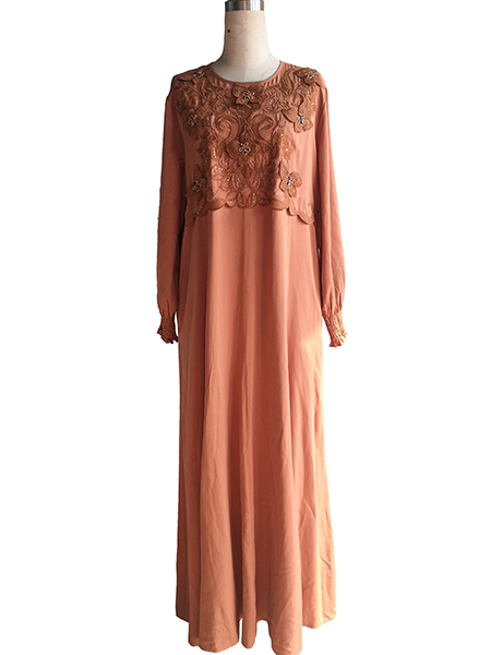 Floral Embroidered Beaded Maxi Dress