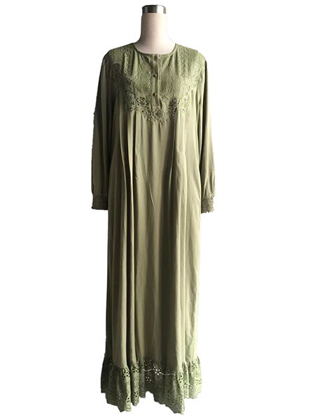 Lace Detailed Embroidered Maxi Dress