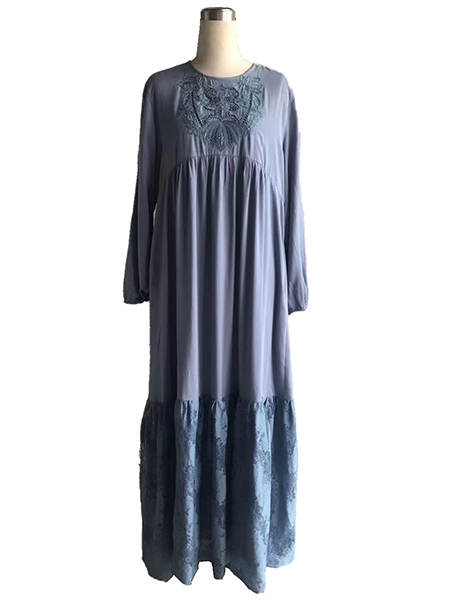 Embroidered Drop Hem Maxi Dress