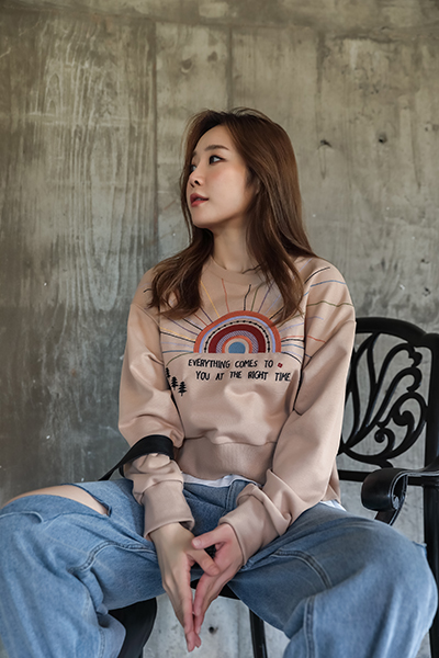 Womens Embroidery Long Sleeve Sweater