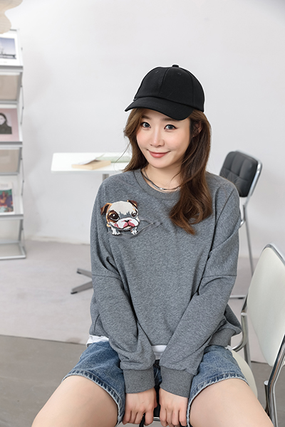 A/W Women's Creative Dog Patch Pullover Sweater