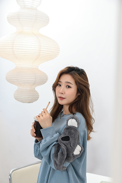 A/W Women's Plush Koala Embroidery Patch Pullover Sweater