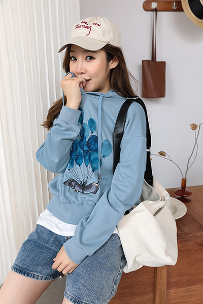 A/W Women's Creative Balloon Print Hoodie Pullover Sweater